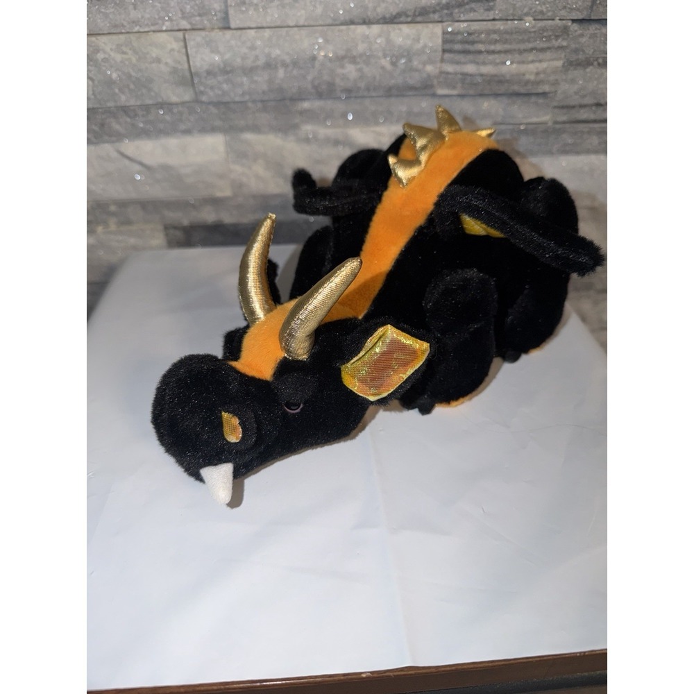 Ganz Webkinz LAVA DRAGON Black And Orange Stuffed Plush Toy Retired No Code